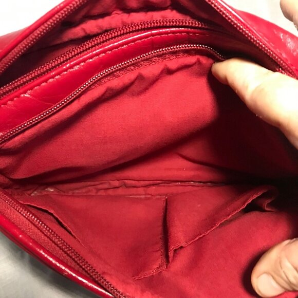 Alia Red Purse Bag  Clutch Handbag Storage Faux Leather Crossbody - Picture 11 of 12